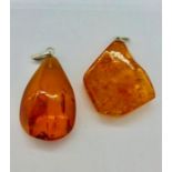 Two Baltic Amber Pendants