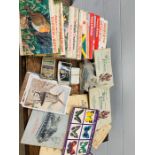 Mixed selection of tea cards, postcards and cigarette cards