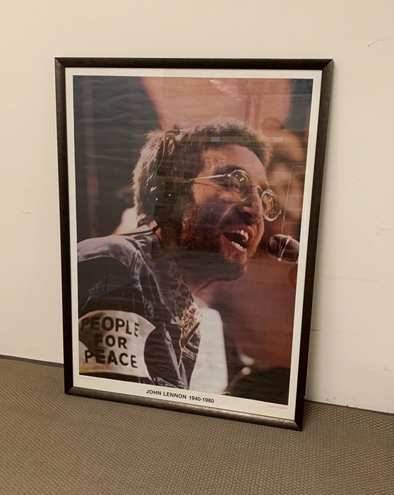 Large framed poster of John Lennon 1940-1980 - Image 2 of 2
