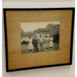 A framed holiday photograph of King George V, Queen Elizabeth 1 and the Princesses Margaret and