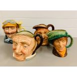 Four large Royal Doulton Toby jugs, Farmer John, John Barleycorn Old Lane, Arriet and Veteran