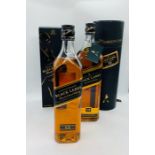 Two bottles of Johnie Walker Black Label 12 years