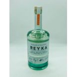 A Bottle of Reyka Vodka. Reyka is an Icelandic vodka, distilled from wheat and barley. It is also