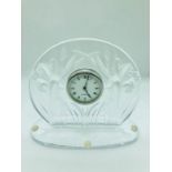 A Boxed Lalique crystal clock