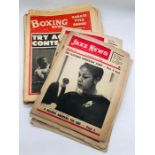 A small selection of Jazz and Boxing vintage newpapers