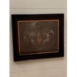 A framed Angelica Kauffman etching with artist name on frame