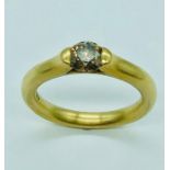 18ct yellow gold, brilliant cut chocolate diamond ring designed by Paul Spurgeon (0.60ct)