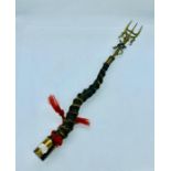Horn and brass toasting fork