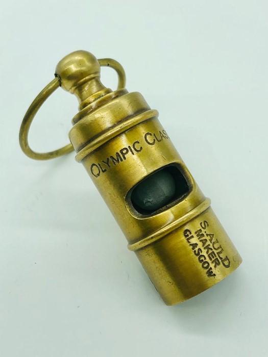 A Novelty brass whistle stamped White Line Olympic Class - Image 2 of 2