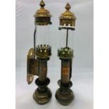 A pair of Great Western Railway carriage lights