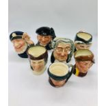 A selection of seven smaller Royal Doulton Character Jugs