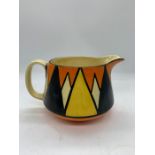 A hand painted Clarice Cliff jug