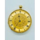 A Ladies 9ct gold and enamel pocket watch.