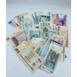 A Selection of 100 mixed condition worldwide banknotes