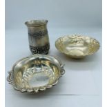 A selection of Indian silver items.