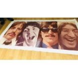 A Large Beatles canvas depicting the Fab Four. Approx 2m x 1 m