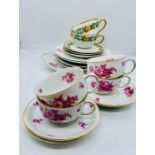 A selection of Bavarian and French cups, saucers and tea plates