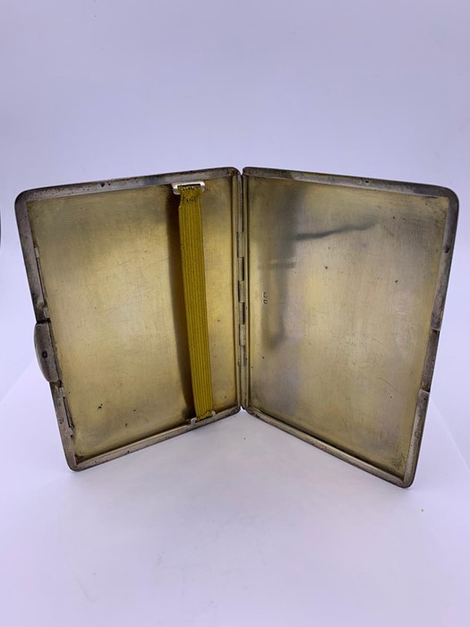 A silver cigarette case, hallmarked London 1946 by PB & S - Image 2 of 2