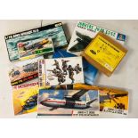 A selection of ten boxed sets of eight aircraft, a German Smoke Unit and a German three ton half