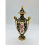 A Royal Crown Derby Vase. AF Finial has been repaired.