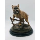 An impressive cold painted bronze figure of a dog signed.