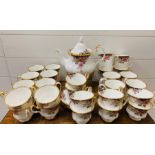 Royal Albert "Concerto" bone china tea cups, mugs, side plates and bowls