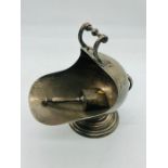 A Mappin and Webb, Victorian, hallmarked silver sugar scuttle with shovel