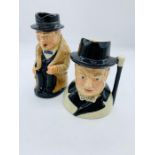 Two Winston Churchill character jugs