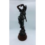 A bronze style ornament of a goddness " Fee Des Eaux" made in Paris