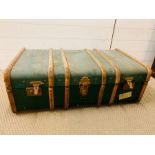 A vintage green wooden trunk AF