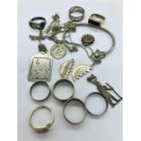 A selection of silver jewellery