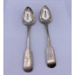 Two Georgian silver spoons, TH makers mark.