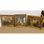 Three gilt framed prints