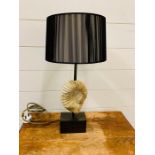 An original ammonite fossil lamp