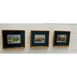 Three signed prints of Oriental scenes all framed and numbered