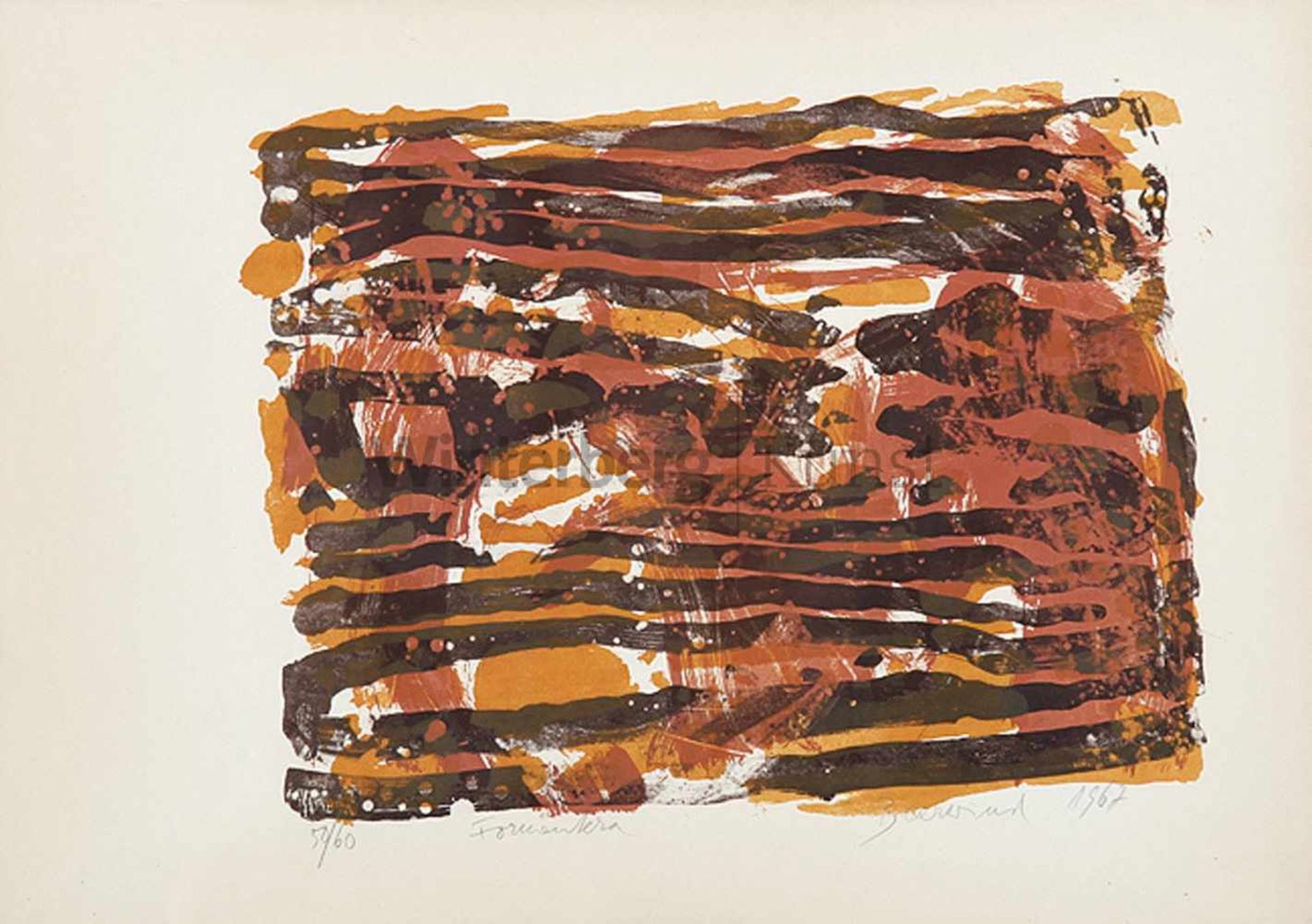 RUDI BAERWIND 1910 - Mannheim - 1982„Formentera“. Farblithographie 1967. Expl. 50/60. Signiert,