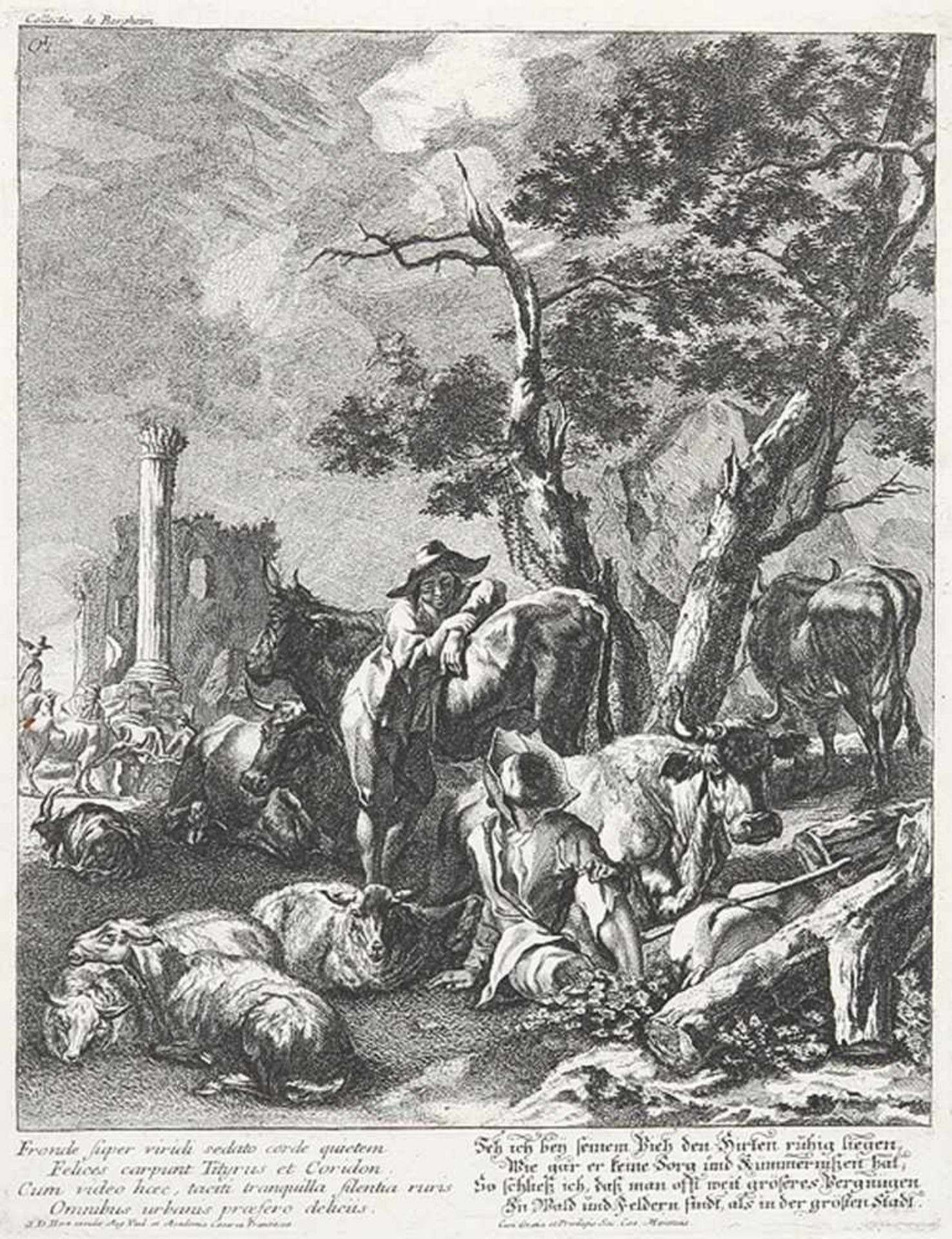 NICOLAES BERCHEM Haarlem 1620 - 1683 AmsterdamRuhende Hirten mit Herde an der Tränke -