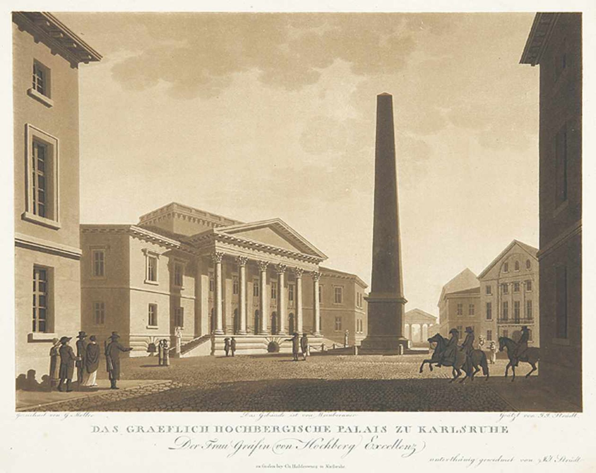 DEUTSCHLANDKarlsruhe. „Das Graeflich Hochbergische Palais zu Karlsruhe“. Blick auf den von