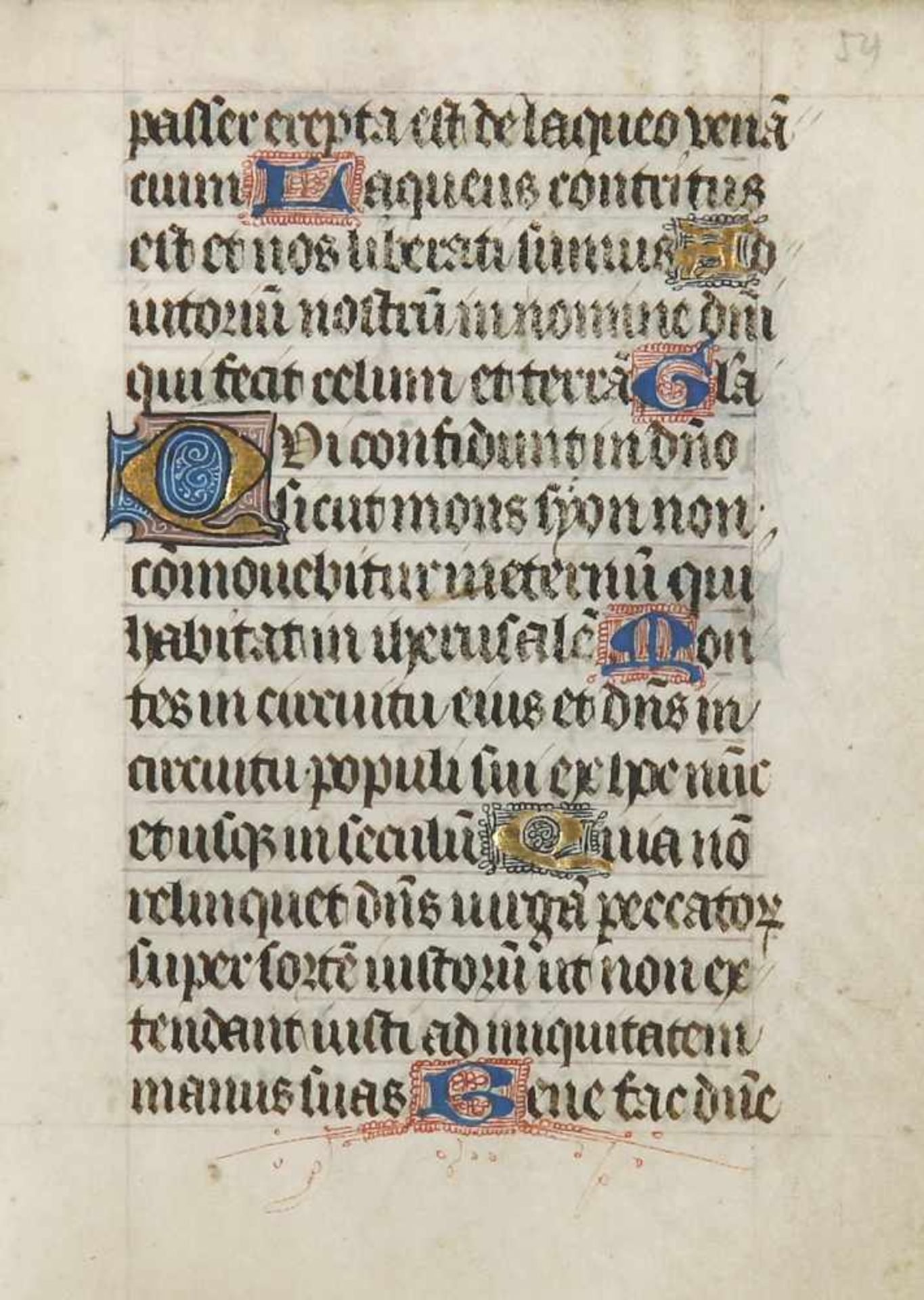 MINIATURENTextblatt aus einem französischen Stundenbuch. Auf Pergament, Paris, um 1450. Recto und