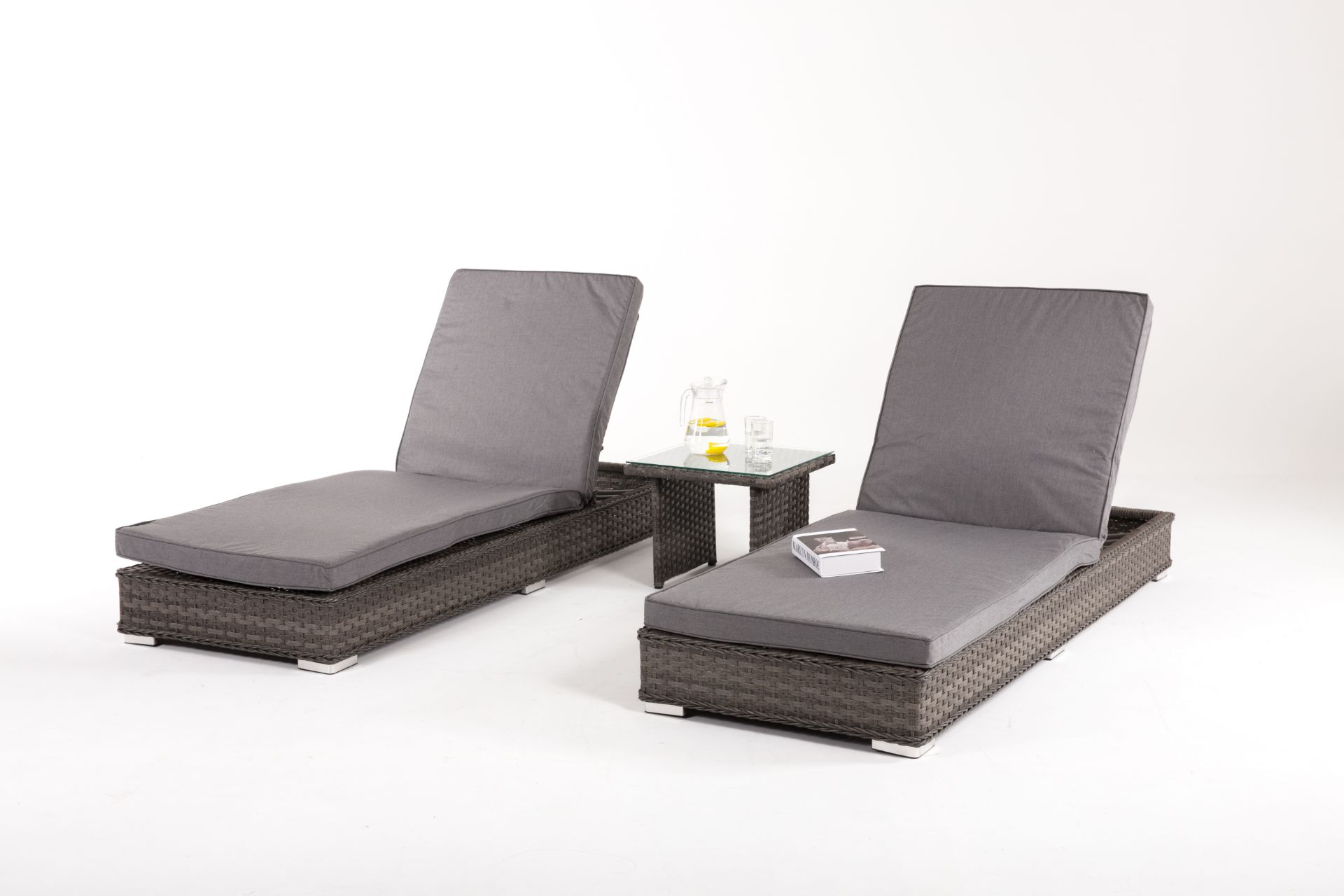 Rattan Victoria Sunlounger Set (Grey) *BRAND NEW*