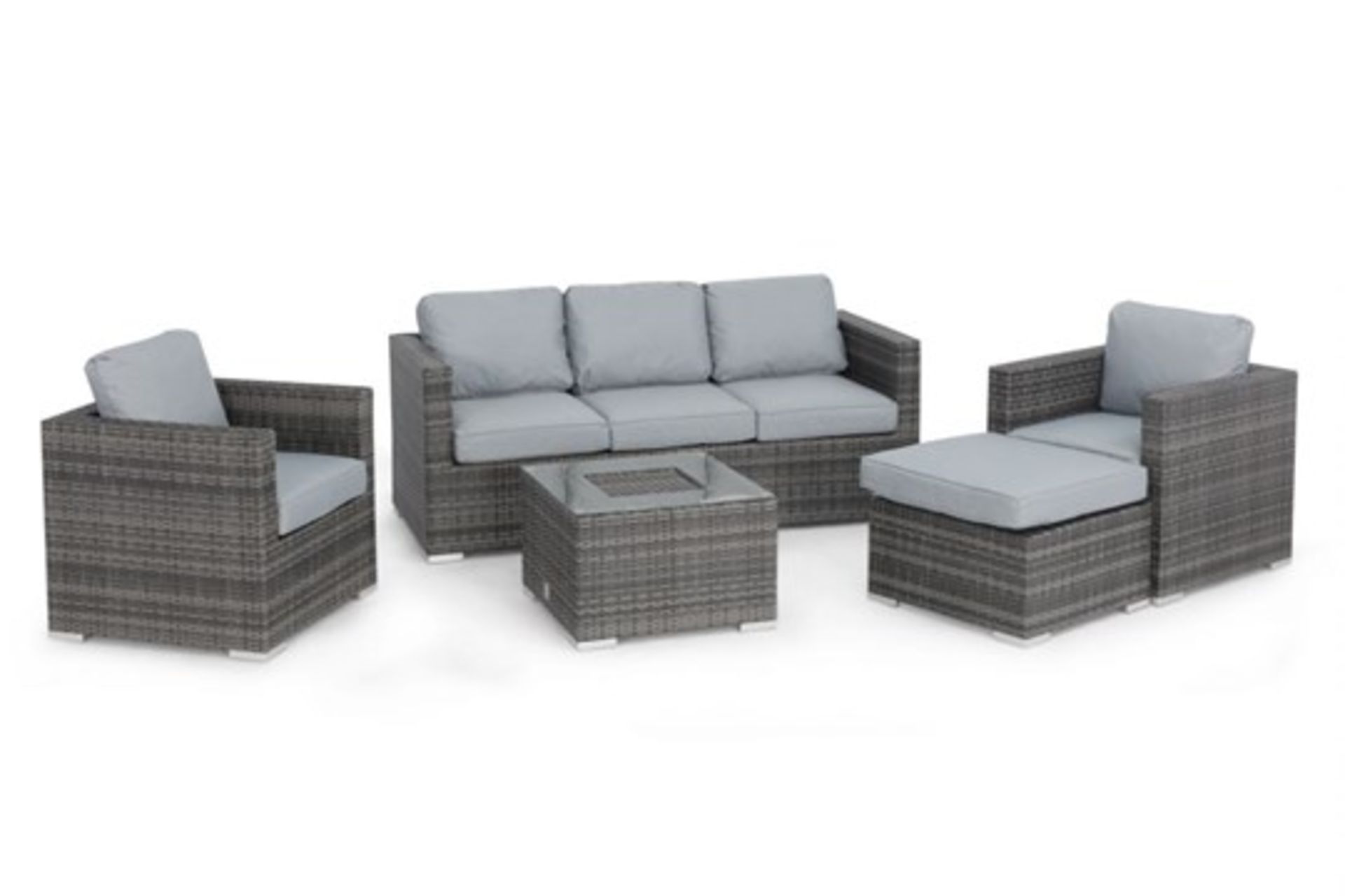 Rattan Georgia 3 Seat Sofa Set With Ice Bucket Feature (Grey) *BRAND NEW* - Image 4 of 4