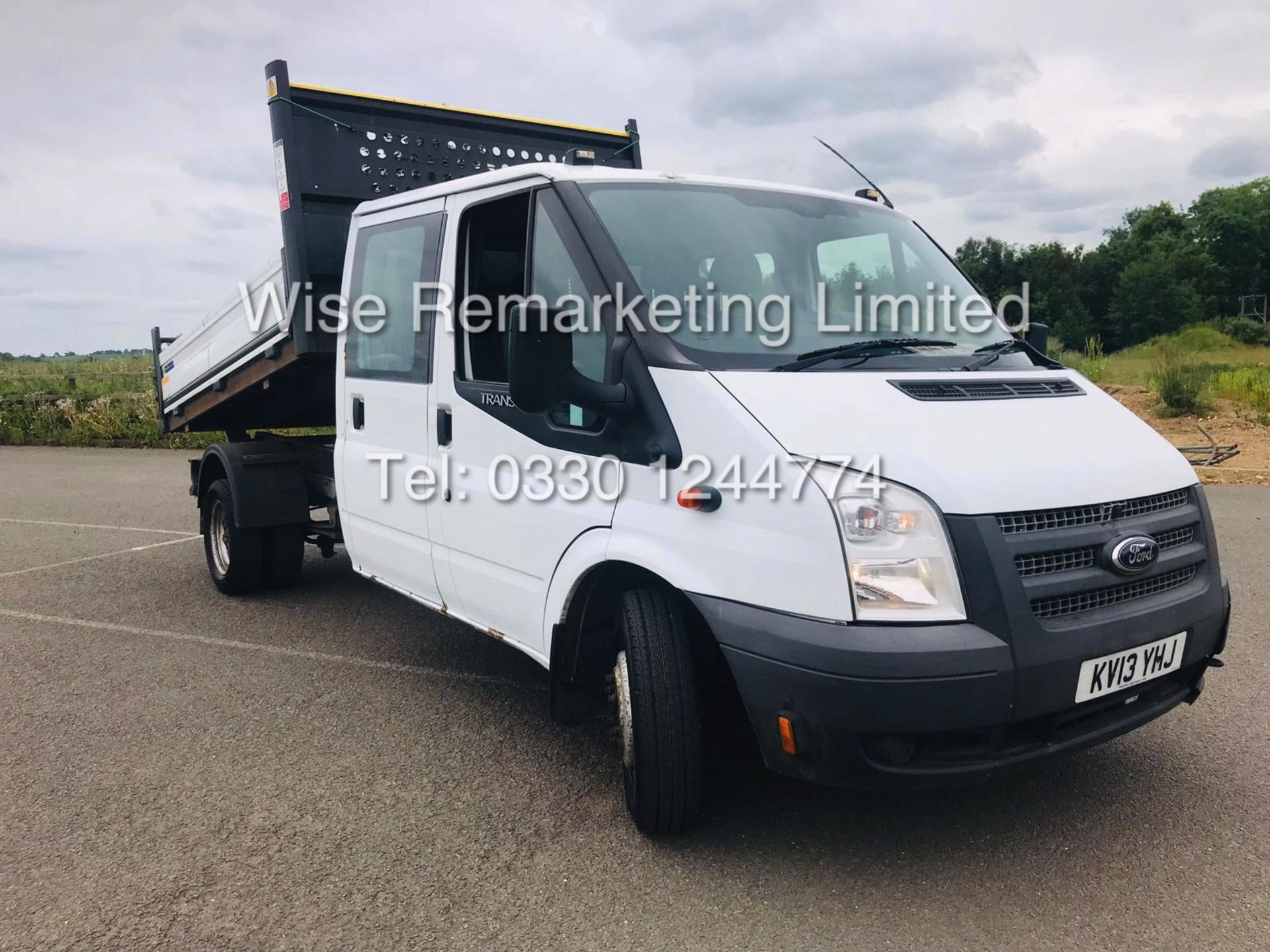 FORD TRANSIT 2.2 TDCI T350 2013 *DOUBLE CAB TIPPER* CREW VAN - 1 OWNER - Image 2 of 17