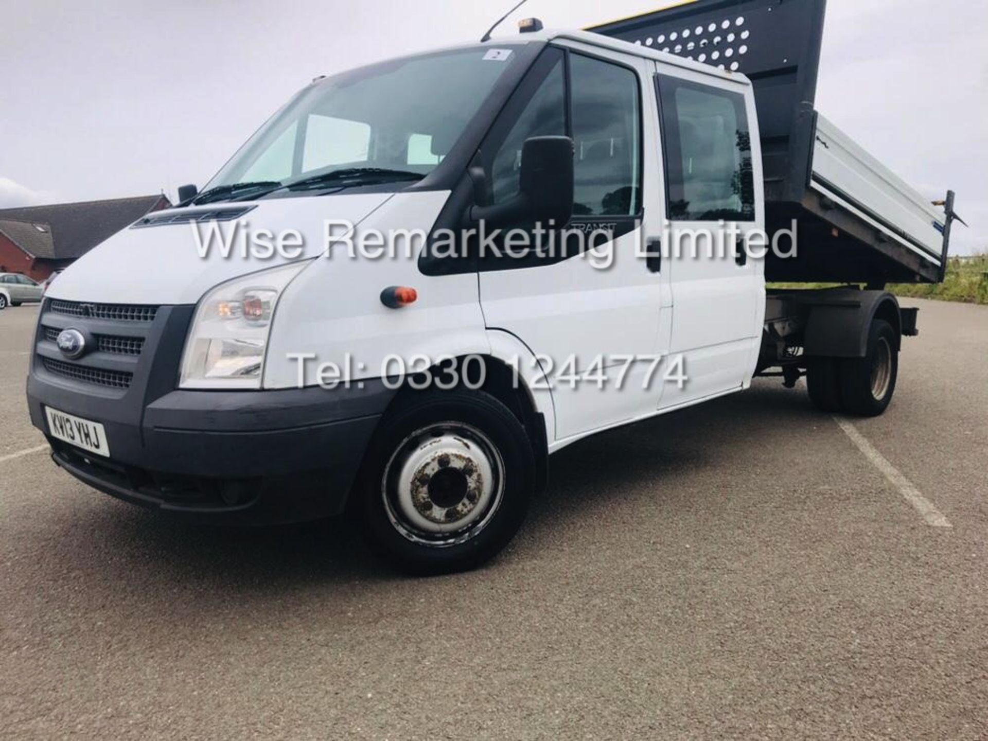 FORD TRANSIT 2.2 TDCI T350 2013 *DOUBLE CAB TIPPER* CREW VAN - 1 OWNER - Image 3 of 17