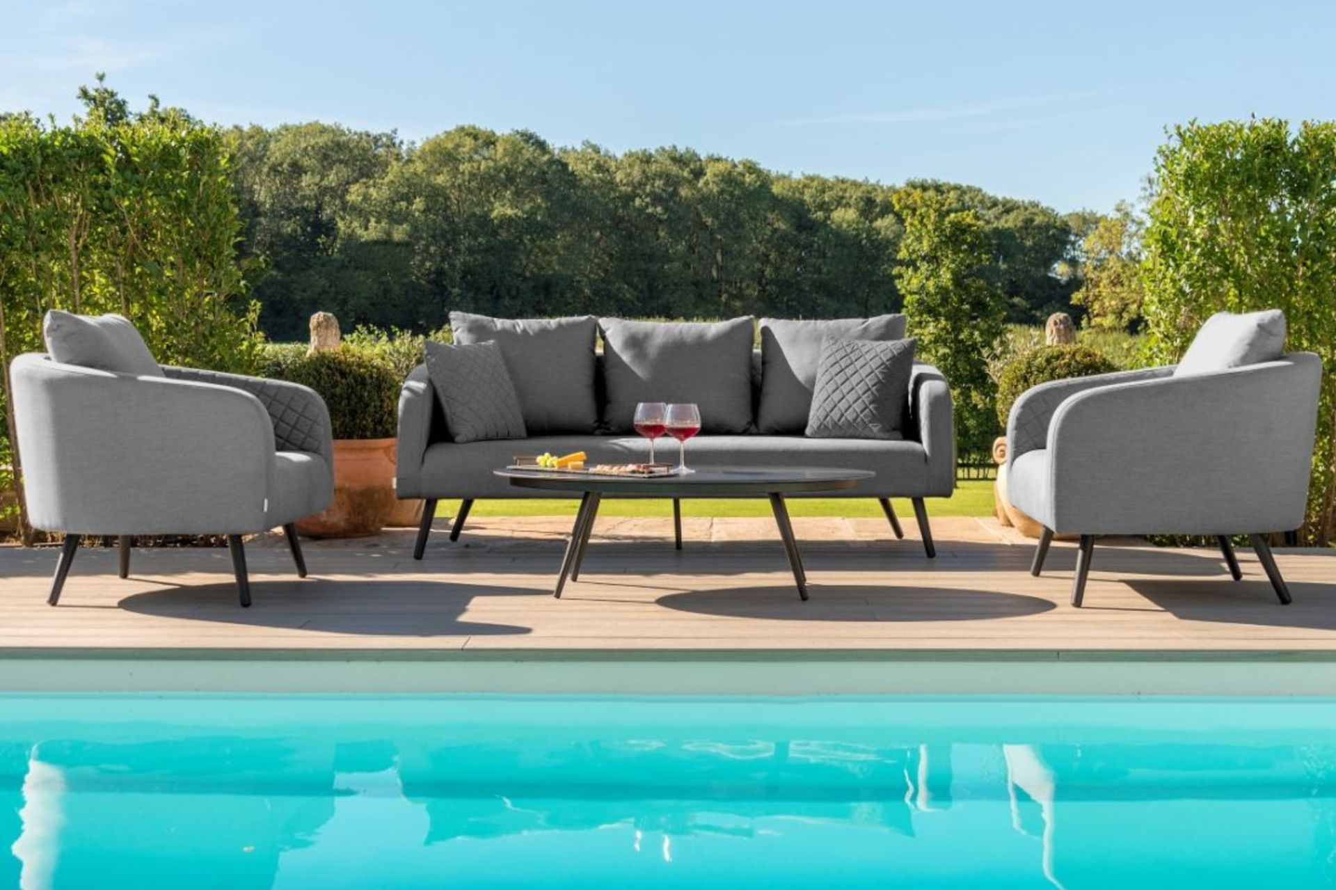 LOUNGE - AMBITION 3 SEAT SOFA SET (FLANELLE) OUTDOOR FABRIC *BRAND NEW*