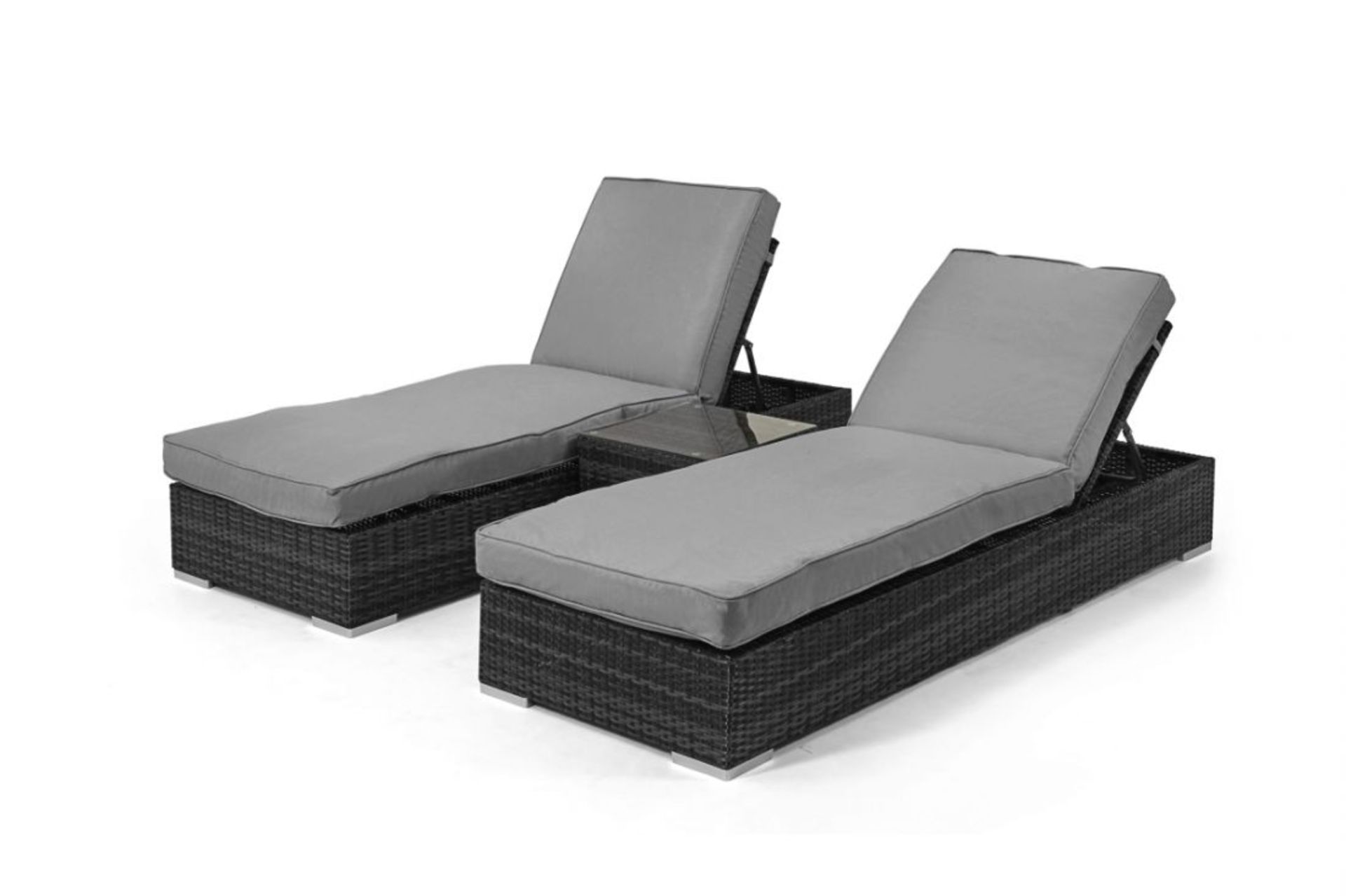 Rattan Orlando Sun lounger Set (Grey) *BRAND NEW*