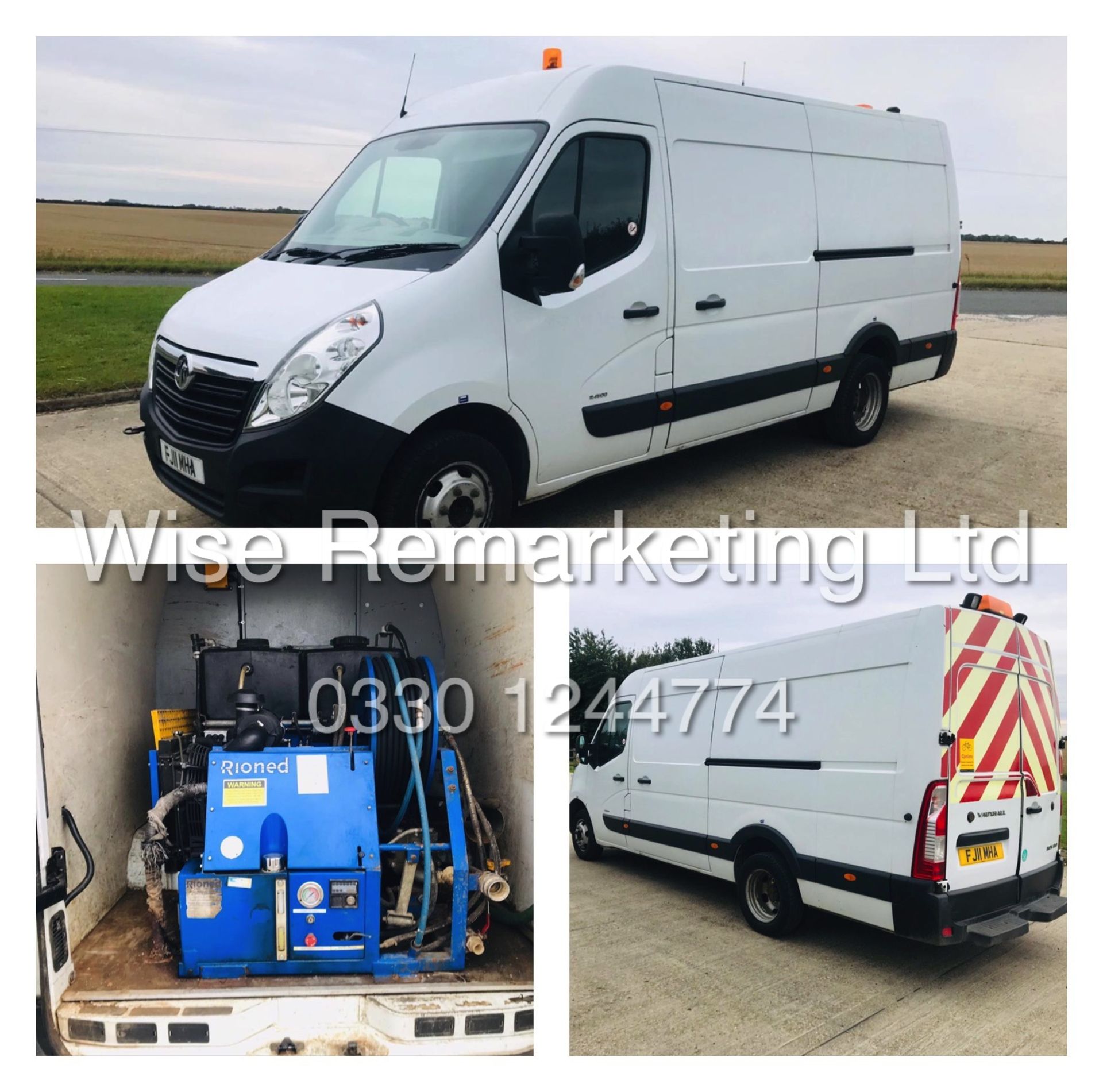 VAUXHALL MOVANO L3 H2 2.3 CDTI (2012 MODEL) **VERY RARE RIONED HIGH PRESSURE JETTING UNIT VAN**