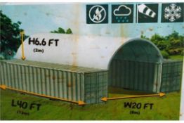 Container Shelter 20'W x 40'L x 6'6" H P/No C2040