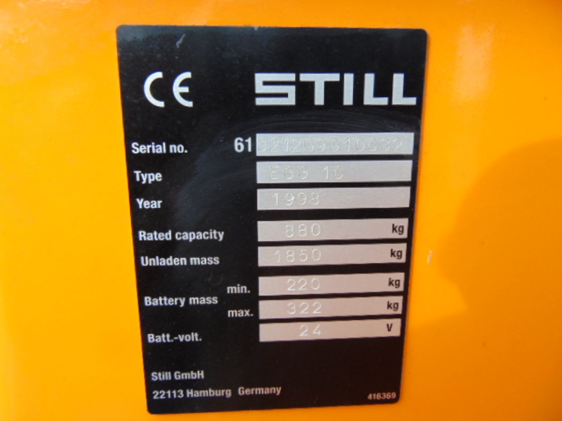 Still EGG10 Electric Pedestrian Pallet Stacker c/w Charger - Image 18 of 18