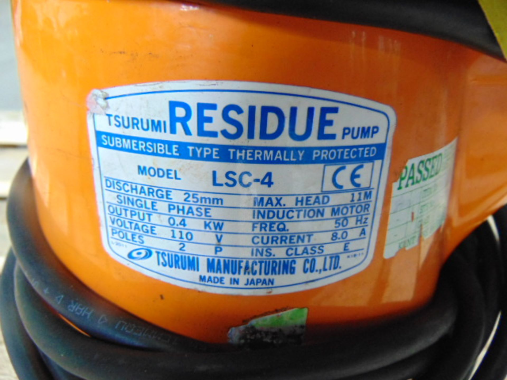 Portable Tsurumi LSC-4 110V Submersible Water Pump - Image 2 of 4