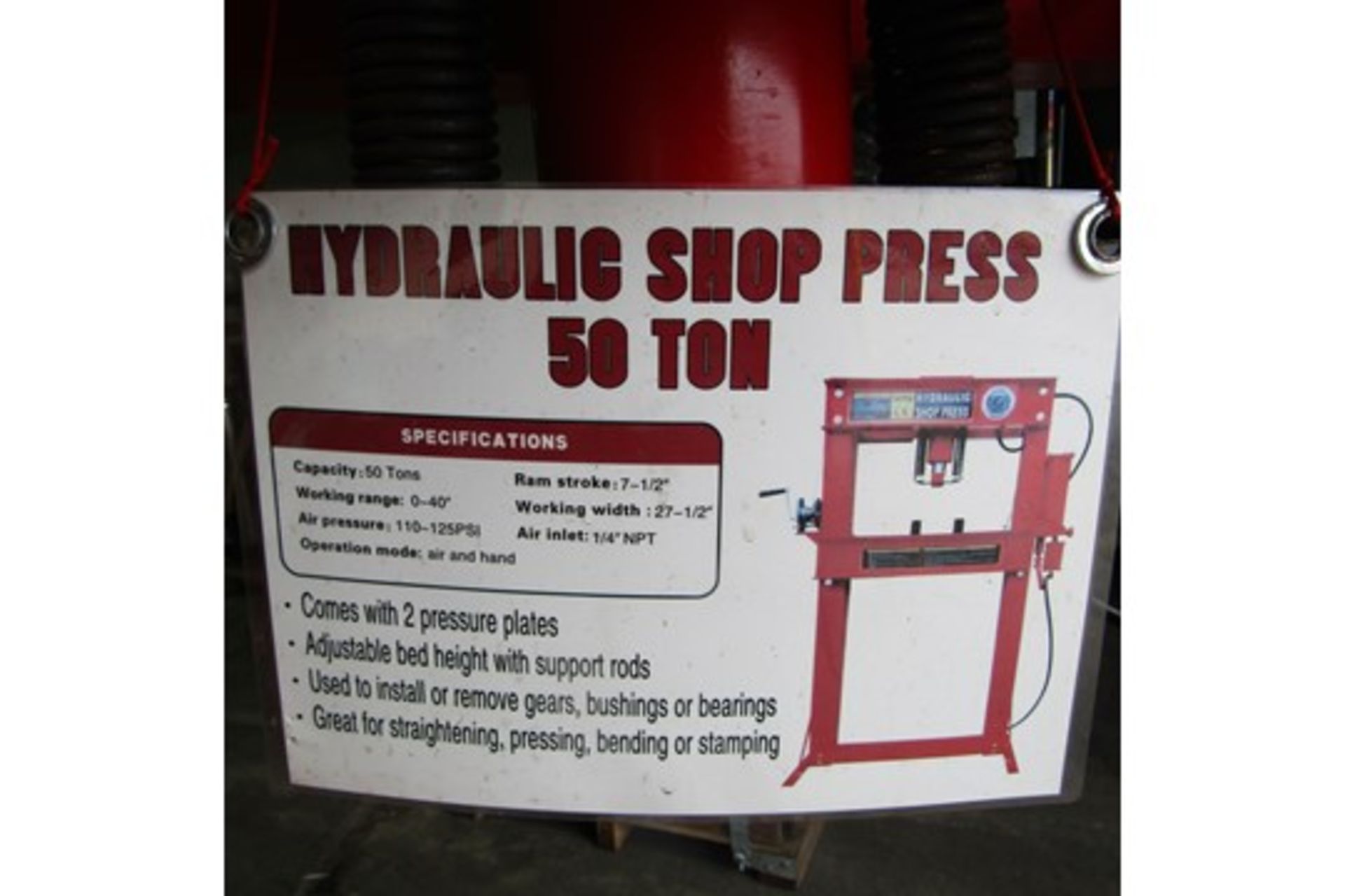 ** BRAND NEW ** Amdel 50 TON Hydraulic Shop Press - Image 10 of 12